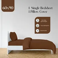 Classic Cotton Solid Single Bedsheets with Pillow Cover-thumb3