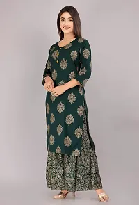 THE FABULOUS FAB Women's Rayon Printed kurta 3/4 sleeve with Sarara Set Casual wear  Regular Fit-thumb3