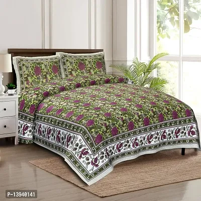 THE FABULOUS FAB 100% Pure Cotton Beautiful Print, Butterfly TFFVRG Design King Size 90 x 108 inch Pure Cotton | Double Bedsheet with 2 Pillow Covers GKNEWVRG08-thumb0