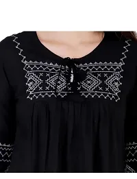 THE FABULOUS FAB Women's Rayon Embroidered Top Regular Fit and Casual Wear Top-thumb3