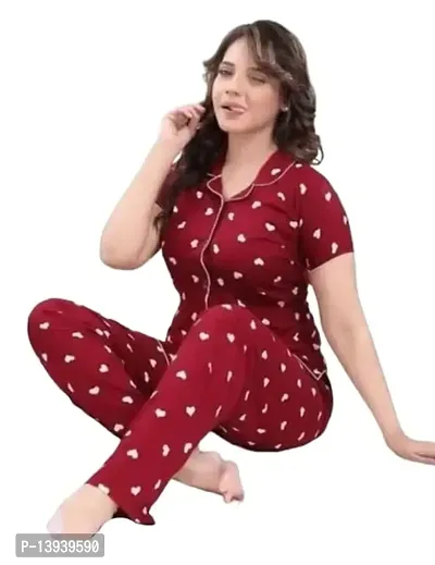 THE FABULOUS FAB Rayon Night Suit, Night Wear Pyjama Set for Women  Girls-thumb0