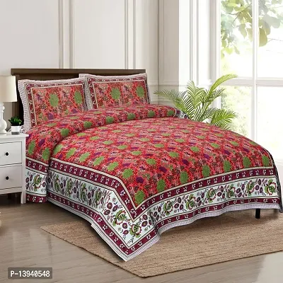 THE FABULOUS FAB 100% Pure Cotton Beautiful Print, Butterfly TFFVRG Design King Size 90 x 108 inch Pure Cotton | Double Bedsheet with 2 Pillow Covers GKNEWVRG07