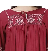 THE FABULOUS FAB Women's Rayon Embroidered Top Regular Fit and Casual Wear Top-thumb2