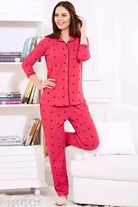 THE FABULOUS FAB Rayon Night Suit, Night Wear Pyjama Set for Women  Girls-thumb1