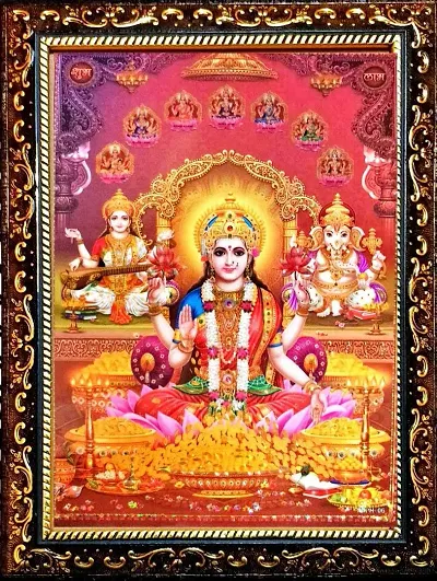 Suninow God Religious Framed Painting for Wall and Pooja/Hindu Bhagwan Devi Devta Photo Frame/God Poster for Puja