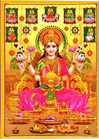 Suninow Hindu Lord Goddess Ashta Lakshmi God Religious Framed Painting for Wall and Pooja/Hindu Bhagwan Devi Devta Photo Frame/God Poster for Puja-thumb1