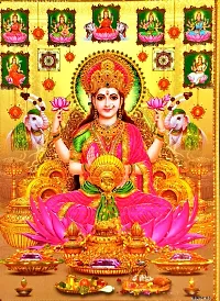 Suninow Hindu Lord Goddess Ashta Lakshmi God Religious Framed Painting for Wall and Pooja/Hindu Bhagwan Devi Devta Photo Frame/God Poster for Puja-thumb2