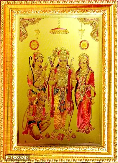 Suninow golden foil embossed god photo frame | ram darbar photo frame (8 x 12) (ram darbar)