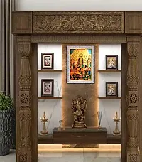 Suninow God Durga maa gold foil embossed photo frame | Religious Framed Painting for Wall and Pooja/God Poster for Puja (35 x 25 cm)-thumb2