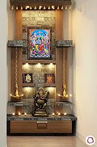 Suninow God Religious Framed Painting for Wall and Pooja/Hindu Bhagwan Devi Devta Photo Frame/God Poster for Puja (ram darbar)-thumb2