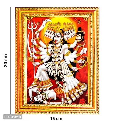 Suninow kali mata photo | God goddess Religious Framed Painting for Wall and Pooja/Hindu Bhagwan Devi Devta Photo Frame/God Poster for Puja (kali maa)-thumb2