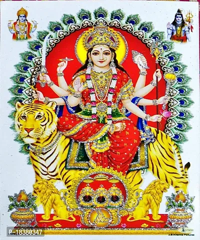 Suninow durga maa photo frame | God goddess Religious Framed Painting for Wall and Pooja/Hindu Bhagwan Devi Devta Photo Frame/God Poster for Puja-thumb3