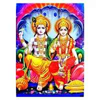 Suninow vishnu laxmi photo with frame | God goddess Religious Framed Painting for Wall and Pooja/Hindu Bhagwan Devi Devta Photo Frame/God Poster for Puja (vishnu laxmi)-thumb2