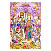 Suninow God Ram darbar Religious Framed Painting for Wall and Pooja/Hindu Bhagwan Devi Devta Photo Frame/God Poster for Puja (20 x 15 cm)-thumb2