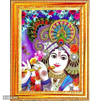 Suninow bal gopal photo frame God goddess Religious Framed Painting for Wall and Pooja/Hindu Bhagwan Devi Devta Photo Frame/God Poster for Puja (bal krishna)
