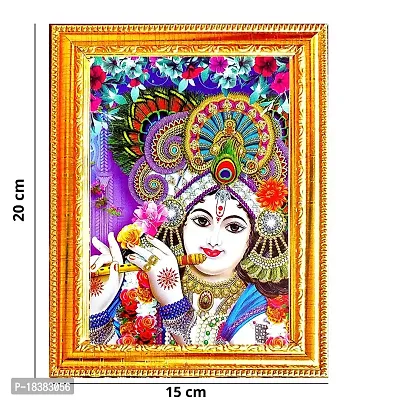 Suninow bal gopal photo frame God goddess Religious Framed Painting for Wall and Pooja/Hindu Bhagwan Devi Devta Photo Frame/God Poster for Puja (bal krishna)-thumb3