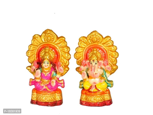 Suninow Terracotta Laxmi Ganesh Statue, Lakshmi Ganesha Idol Laxmi Ganesh Murti, Lakshmi Ganesha Showpiece-thumb3