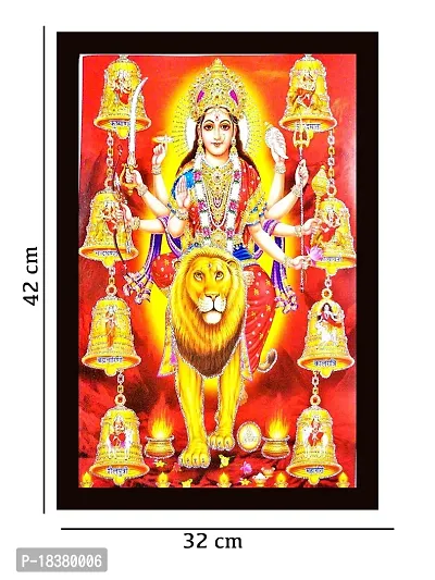 Suninow God Religious black colored Framed Painting for Wall and Pooja/Hindu Bhagwan Devi Devta Photo Frame/God Poster for Puja (durga maa 1)-thumb2