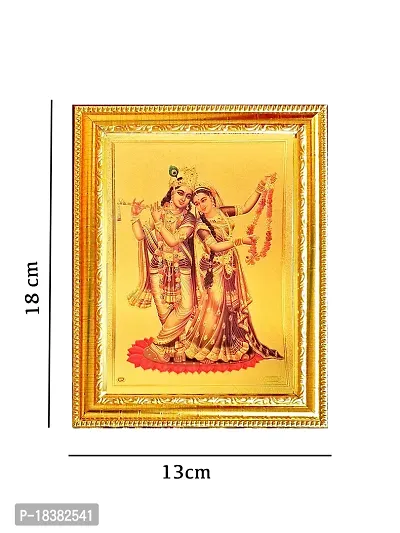 Suninow gold foil embossed radha krishna photo frame | god goddess photo frame | god photo for pooja| photo frame-thumb3