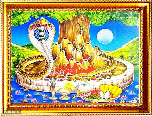 Suninow naag devta Religious Framed Painting for Wall and Pooja/Hindu Bhagwan Devi Devta Photo Frame/God Poster for Puja (29 X 23 CM) (naag devta)