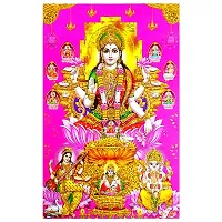 Suninow laxmi ji with aasht laxmi and ganesh and saraswati ji | God goddess Religious Framed Painting for Wall and Pooja/Hindu Bhagwan Devi Devta Photo Frame/God Poster for Puja-thumb2