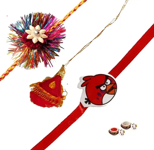 Suninow bhaiya bhabhi kid rakhi set | rakhi combo for brother | rakhi for brother gift | rakhi gift for brother | rakhi for little brother with gift (GOLD MULTI)