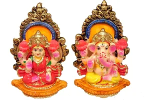 Suninow Laxmi Ganesha Statue Mitti Cool Terracotta Clay Ganesh laxmi Idol for Diwali-thumb1