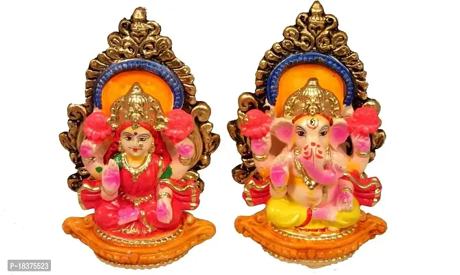 Suninow Laxmi Ganesha Statue Mitti Cool Terracotta Clay Ganesh laxmi Idol for Diwali