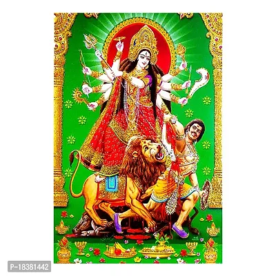 Suninow durga mata photo frame | God goddess Religious Framed Painting for Wall and Pooja/Hindu Bhagwan Devi Devta Photo Frame/God Poster for Puja (durga)-thumb3