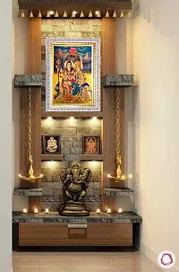 Suninow God shiv parvati photo with frame - gold foil embossed photo | Religious Framed Painting for Wall and Pooja/Hindu Bhagwan Devi Devta Photo Frame/God Poster for Puja (33 x 24 cm)-thumb1