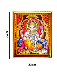 Suninow God saraswati Religious Framed Painting for Wall and Pooja/Hindu Bhagwan Devi Devta Photo Frame/God Poster for Puja (29 X 23 CM) (ganesh ji)-thumb1