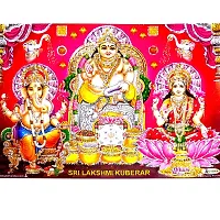 Suninow kuber laxmi ganesh photo frame | God goddess Religious Framed Painting for Wall and Pooja/Hindu Bhagwan Devi Devta Photo Frame/God Poster for Puja-thumb2