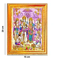 Suninow God Ram darbar Religious Framed Painting for Wall and Pooja/Hindu Bhagwan Devi Devta Photo Frame/God Poster for Puja (20 x 15 cm)-thumb1