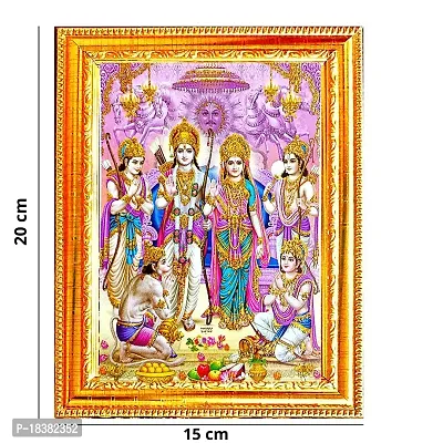 Suninow God Ram darbar Religious Framed Painting for Wall and Pooja/Hindu Bhagwan Devi Devta Photo Frame/God Poster for Puja (20 x 15 cm)-thumb2