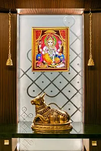 Suninow God saraswati Religious Framed Painting for Wall and Pooja/Hindu Bhagwan Devi Devta Photo Frame/God Poster for Puja (29 X 23 CM) (ganesh ji)-thumb2