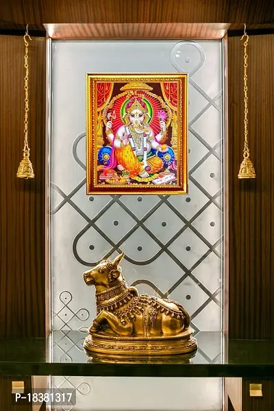 Suninow God saraswati Religious Framed Painting for Wall and Pooja/Hindu Bhagwan Devi Devta Photo Frame/God Poster for Puja (29 X 23 CM) (ganesh ji)-thumb3