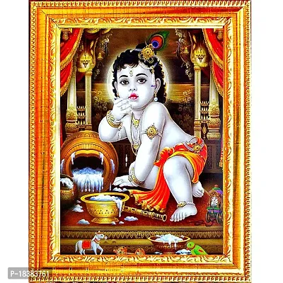 Suninow bal gopal picture | God goddess Religious Framed Painting for Wall and Pooja/Hindu Bhagwan Devi Devta Photo Frame/God Poster for Puja (bal gopal)