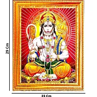 Suninow God Hanuman photo frame | Religious Framed Painting for Wall and Pooja/Hindu Bhagwan Devi Devta Photo Frame/God Poster for Puja (29 X 23 CM) (hanuman ji)-thumb1