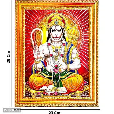 Suninow God Hanuman photo frame | Religious Framed Painting for Wall and Pooja/Hindu Bhagwan Devi Devta Photo Frame/God Poster for Puja (29 X 23 CM) (hanuman ji)-thumb2