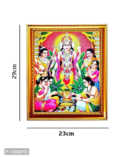 Suninow satyanarayana swamy photo frame Religious Framed Painting for Wall and Pooja/Hindu Bhagwan Devi Devta Photo Frame/God Poster for Puja (29 X 23 CM) (satyanaryan)-thumb2