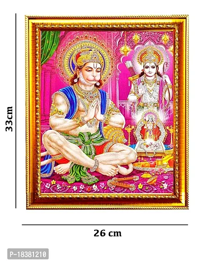 Suninow God HANUMAN PHOTO FRAME Religious Framed Painting for Wall and Pooja/Hindu Bhagwan Devi Devta Photo Frame/God Poster for Puja (29 X 23 CM) (hanuman)-thumb2