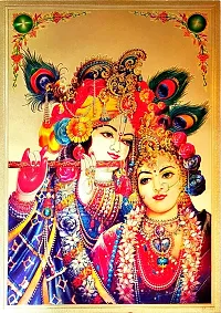 Suninow radha krishna photo frames | Religious Framed Painting for Wall and Pooja/Hindu Bhagwan Devi Devta Photo Frame/God Poster for Puja (33 x 24 cm)-thumb2