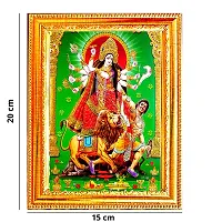 Suninow durga mata photo frame | God goddess Religious Framed Painting for Wall and Pooja/Hindu Bhagwan Devi Devta Photo Frame/God Poster for Puja (durga)-thumb1