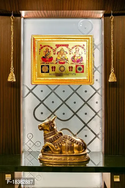 Suninow gold foil embossed Laxmi Kuber ji photo with frame | god photo frame Religious Frame (33 x 24 cm)-thumb4