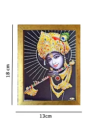 Suninow Digital Art Krishna ji Photo with Golden Frame | god Goddess Photo Frame (19 x 14 cm)-thumb1