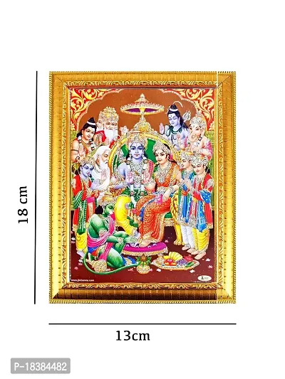 Suninow Wood Ram Darbar Photo Frame|God Goddess Photo Frame|God Photo For Pooja|Photo Frame, Wall Mount, Gold-thumb2