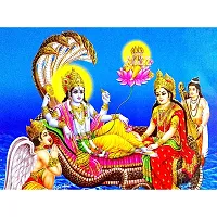 Suninow Vishnu laxmi phoo frame/Religious Framed Painting for Wall and Pooja/Hindu Bhagwan Devi Devta Photo Frame/God Poster for Puja (29 X 23 CM) (vishnu laxmi 1)-thumb2