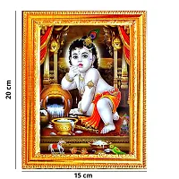 Suninow bal gopal picture | God goddess Religious Framed Painting for Wall and Pooja/Hindu Bhagwan Devi Devta Photo Frame/God Poster for Puja (bal gopal)-thumb1