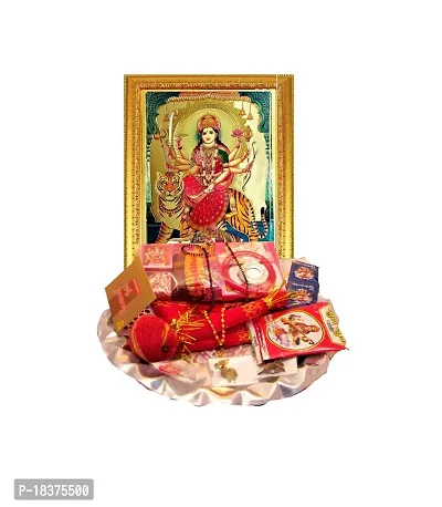 Suninow Navratri Pooja Kit/Devi Pooja Kit/Durga Pooja Kit/Navratri Pooja samagri/Navratri Pooja with Devi MATA Photo with Shringar-thumb0