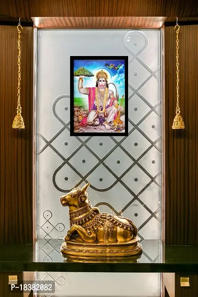 Suninow Hanuman ji Religious black colored Framed Painting for Wall and Pooja/Hindu Bhagwan Devi Devta Photo Frame/God Poster for Puja (35 x 26 cm)-thumb4